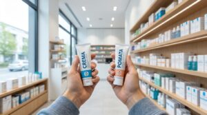 Composizione flat lay su una superficie di marmo. Gli oggetti includono un tubetto di Bepanthenol, una piccola scatola di Hustle Butter, una bottiglia di Tattoo Defender e un tubetto di Cicaplast di La Roche-Posay. Attorno a questi, elementi naturali come un rametto di lavanda e un piccolo pezzo di burro di karité. Un'estetica pulita e "instagrammabile" per un blog di lifestyle.